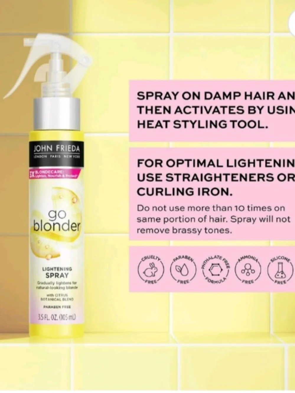 #.   John Frieda Go Blonder Lightening Spray - Yellow